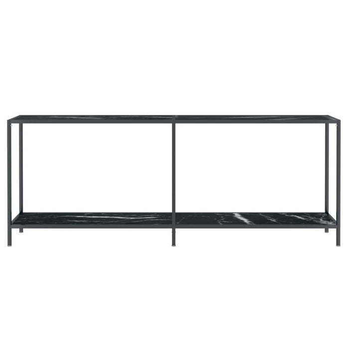 Tavolo Consolle Nero 200x35x75,5 cm in Vetro Temperato 331709