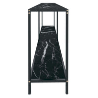 Tavolo Consolle Nero 200x35x75,5 cm in Vetro Temperato 331709
