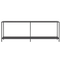 Tavolo Consolle Nero 220x35x75,5 cm in Vetro Temperato 331711