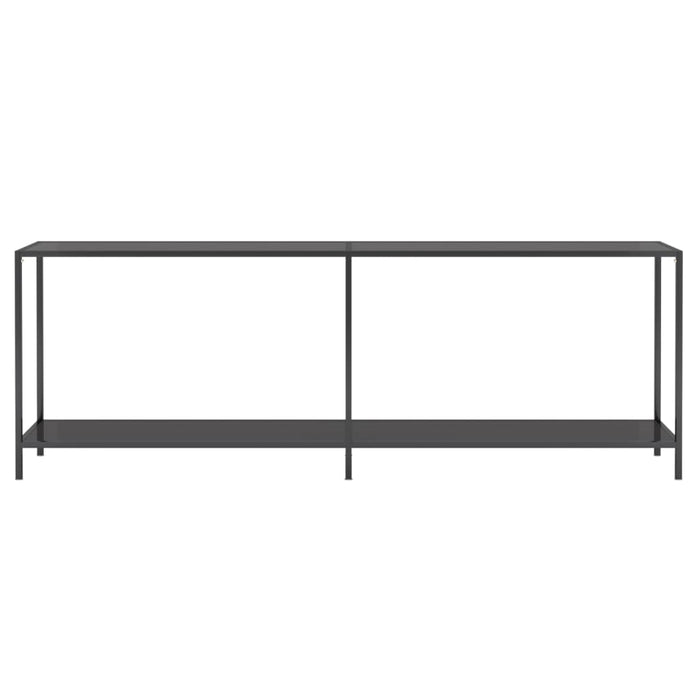Tavolo Consolle Nero 220x35x75,5 cm in Vetro Temperato