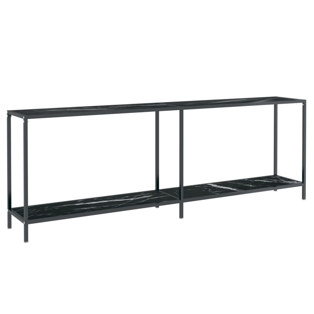 Tavolo Consolle Nero 220x35x75,5 cm in Vetro Temperato 331713