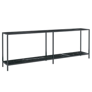 Tavolo Consolle Nero 220x35x75,5 cm in Vetro Temperato 331713