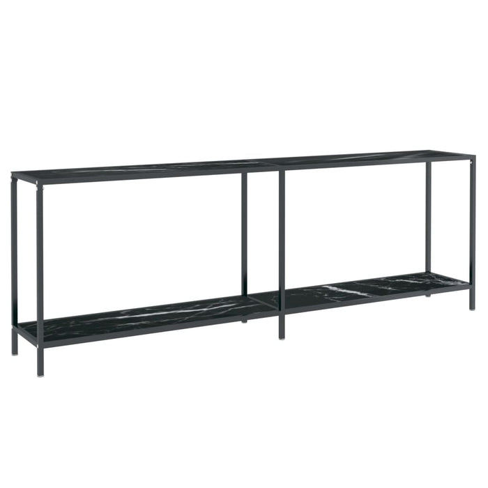 Tavolo Consolle Nero 220x35x75,5 cm in Vetro Temperato 331713