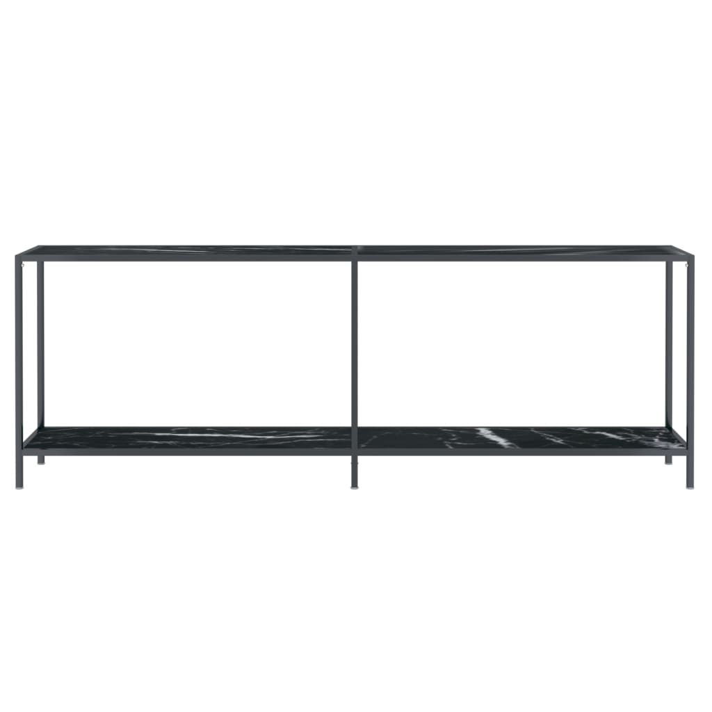 Tavolo Consolle Nero 220x35x75,5 cm in Vetro Temperato 331713