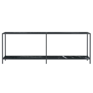 Tavolo Consolle Nero 220x35x75,5 cm in Vetro Temperato 331713