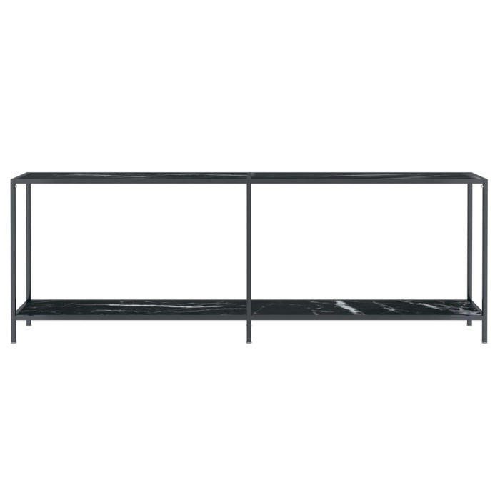Tavolo Consolle Nero 220x35x75,5 cm in Vetro Temperato 331713