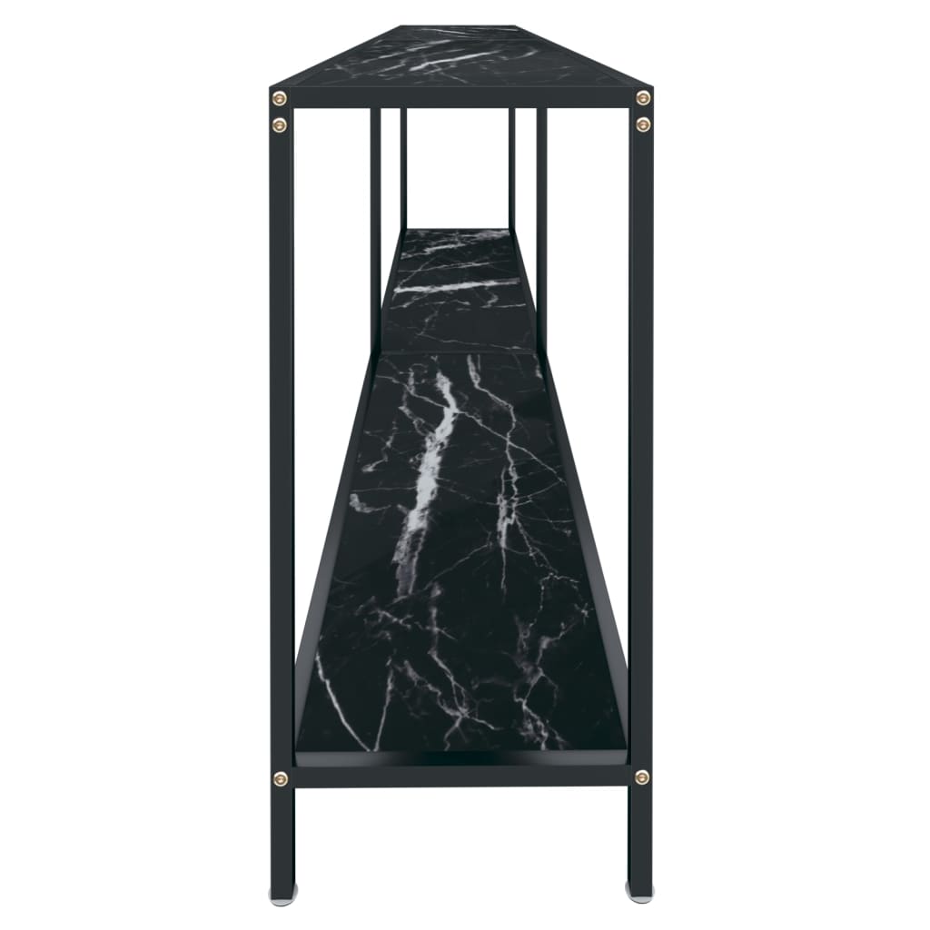 Tavolo Consolle Nero 220x35x75,5 cm in Vetro Temperato 331713