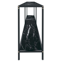 Tavolo Consolle Nero 220x35x75,5 cm in Vetro Temperato 331713