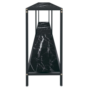 Tavolo Consolle Nero 220x35x75,5 cm in Vetro Temperato 331713