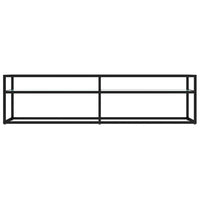 Mobile TV multimediale scaffale per televisione televisione buffet sala da pranzo soggiorno camera da letto Marmo 160 x 40 x 40,5 cm Vetro temperato bianco 02_0027678