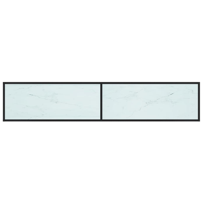 Mobile Porta TV Marmo Bianco 200x40x40,5 cm in Vetro Temperato cod mxl 12384