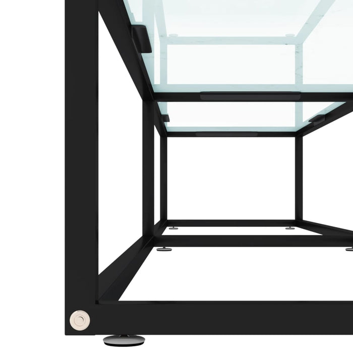 Mobile Porta TV Marmo Bianco 200x40x40,5 cm in Vetro Temperato cod mxl 12384