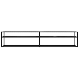 Mobile Porta TV Marmo Nero 200x40x40,5 cm in Vetro Temperato 331729