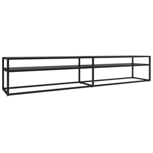 Mobile Porta TV Nero 220x40x40,5 cm in Vetro Temperatocod mxl 130757