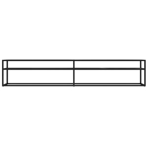 Mobile Porta TV Marmo Nero 220x40x40,5 cm in Vetro Temperato 331733