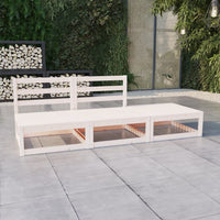 Set Divani da Giardino 3 pz Bianco in Legno Massello di Pino 3075235