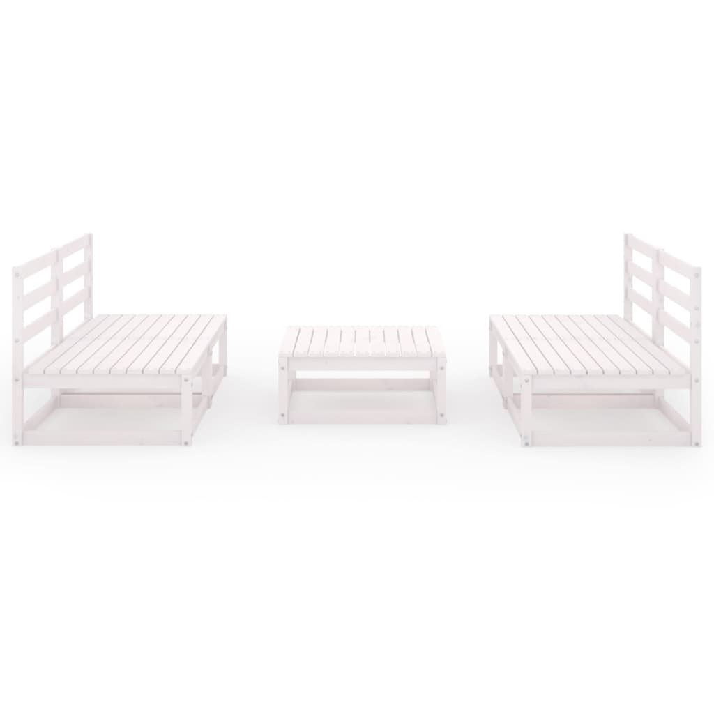 Set Divani da Giardino 5 pz Bianco in Legno Massello di Pino 3075240