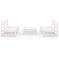 Set Divani da Giardino 5 pz Bianco in Legno Massello di Pino 3075240