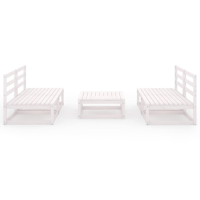 Set Divani da Giardino 5 pz Bianco in Legno Massello di Pino 3075240