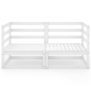 Divano da Giardino a 2 Posti Bianco in Legno Massello di Pino 3075245