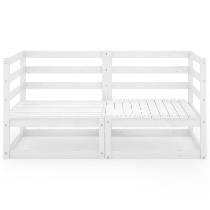 Divano da Giardino a 2 Posti Bianco in Legno Massello di Pino 3075245