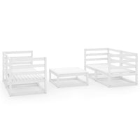 Set Divani da Giardino 5 pz Bianco in Legno Massello di Pino 3075255