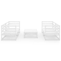 Set Divani da Giardino 5 pz Bianco in Legno Massello di Pino 3075255
