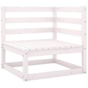 Set Divani da Giardino 5 pz Bianco in Legno Massello di Pino 3075255