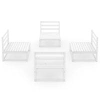 Set Divani da Giardino 4 pz Bianco in Legno Massello di Pino 3075260