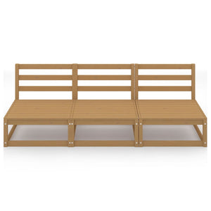 Divano da Giardino 3 Posti Marrone Ambra Legno Massello di Pino 3075302