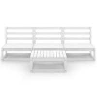 Set Divani da Giardino 4 pz Bianco in Legno Massello di Pino 3075305
