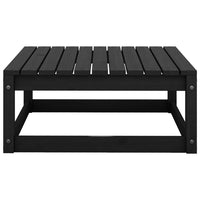 Set Divani da Giardino 7 pz Nero in Legno Massello di Pino 3075318