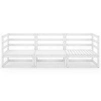 Divano da Giardino a 3 Posti Bianco in Legno Massello di Pino 3075320