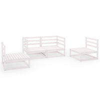 Set Divani da Giardino 4 pz Bianco in Legno Massello di Pino 3075380