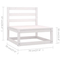 Set Divani da Giardino 4 pz Bianco in Legno Massello di Pino 3075380