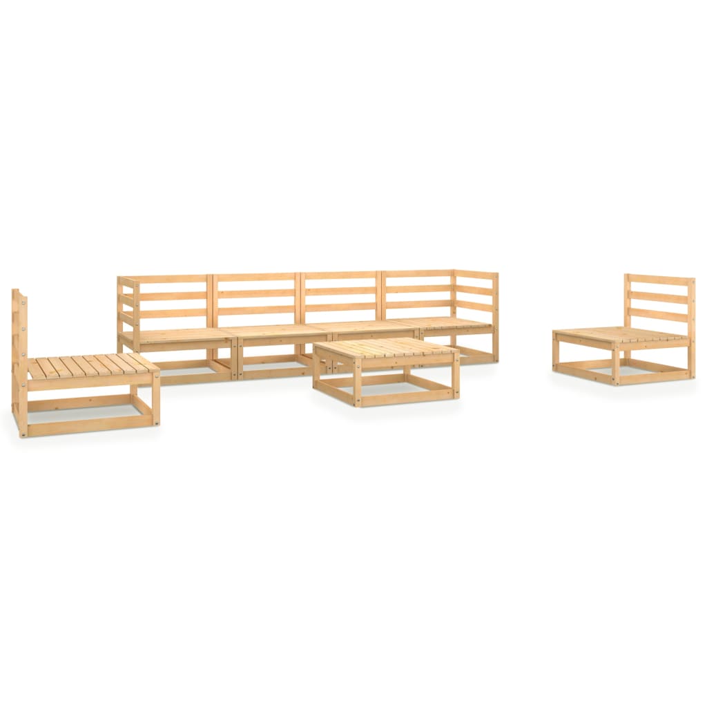 Set Divani da Giardino 7 pz in Legno Massello di Pino 3075404