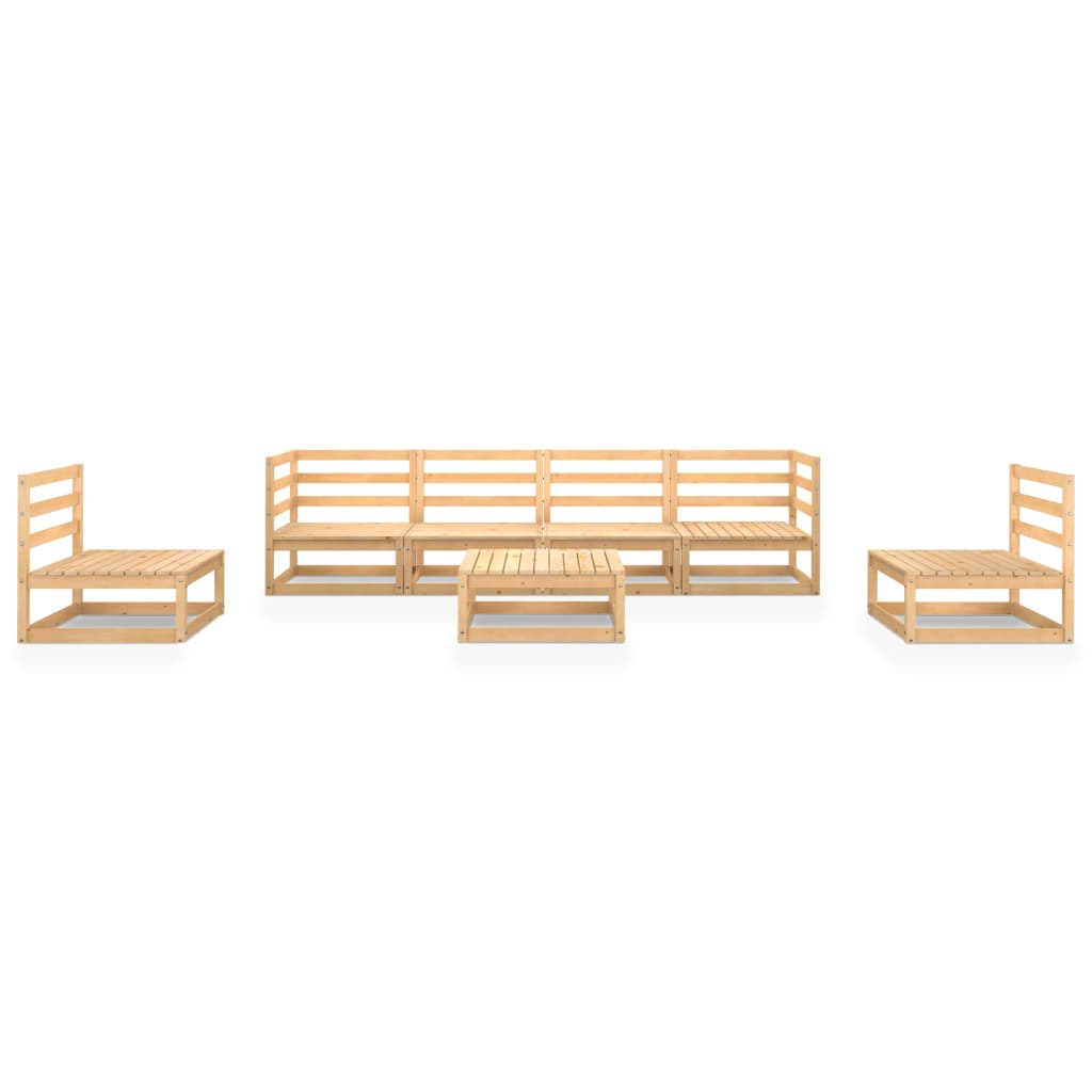 Set Divani da Giardino 7 pz in Legno Massello di Pino 3075404