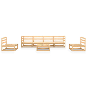 Set Divani da Giardino 7 pz in Legno Massello di Pino 3075404