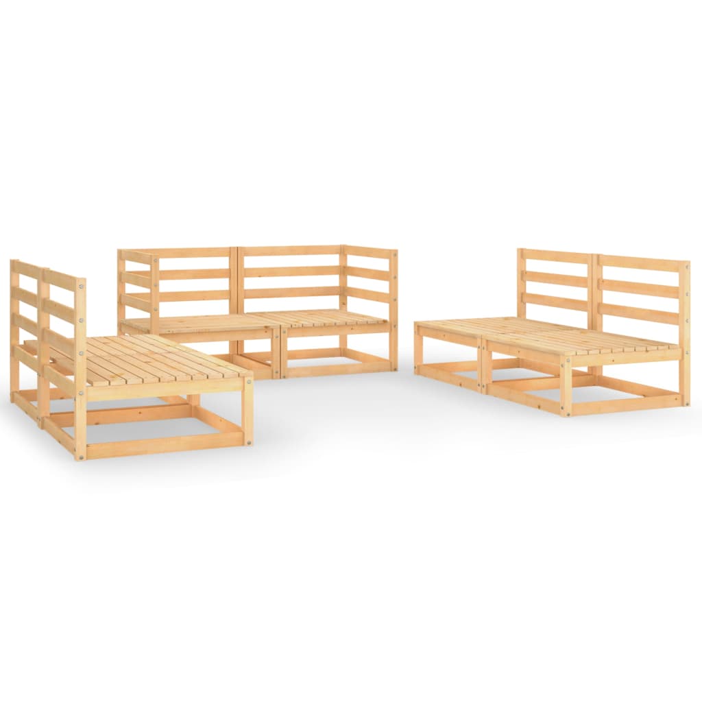 Set Divani da Giardino 6 pz in Legno Massello di Pino 3075409