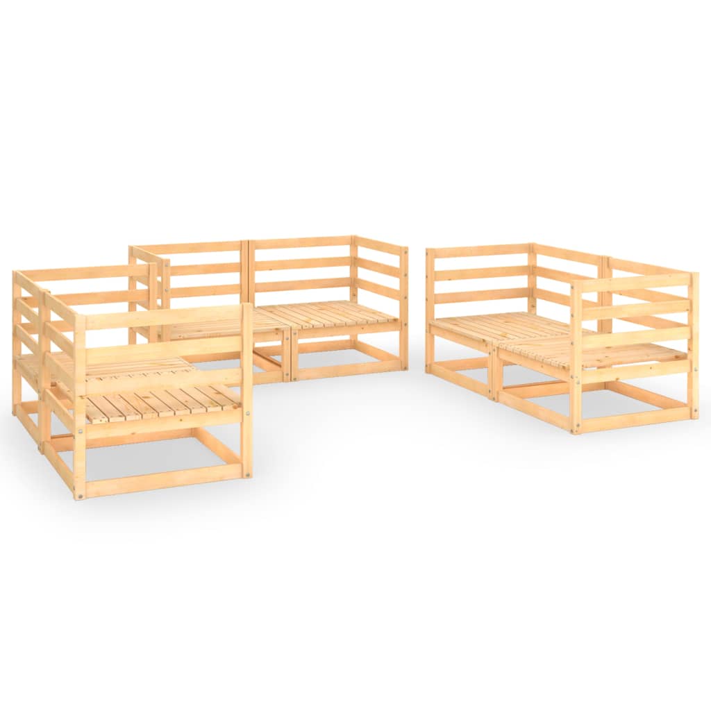 Set Divani da Giardino 6 pz in Legno Massello di Pino 3075439