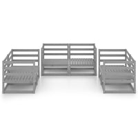 Set Divani da Giardino 6 pz Grigio in Legno Massello di Pino 3075441