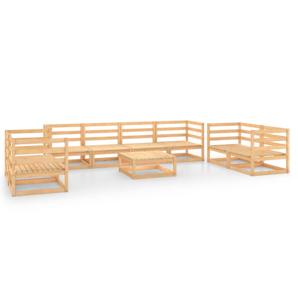 Set Divani da Giardino 9 pz in Legno Massello di Pino 3075464