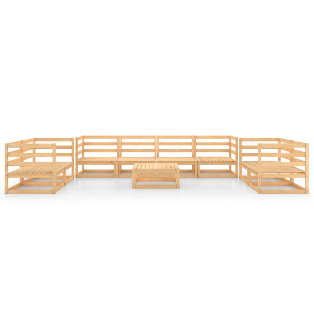 Set Divani da Giardino 9 pz in Legno Massello di Pino 3075464
