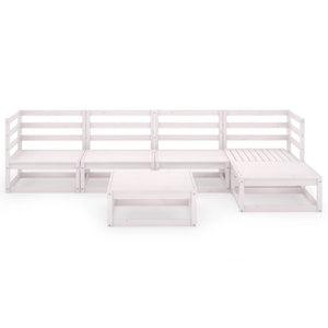 Set Divani da Giardino 6 pz Bianco in Legno Massello di Pino 3075540
