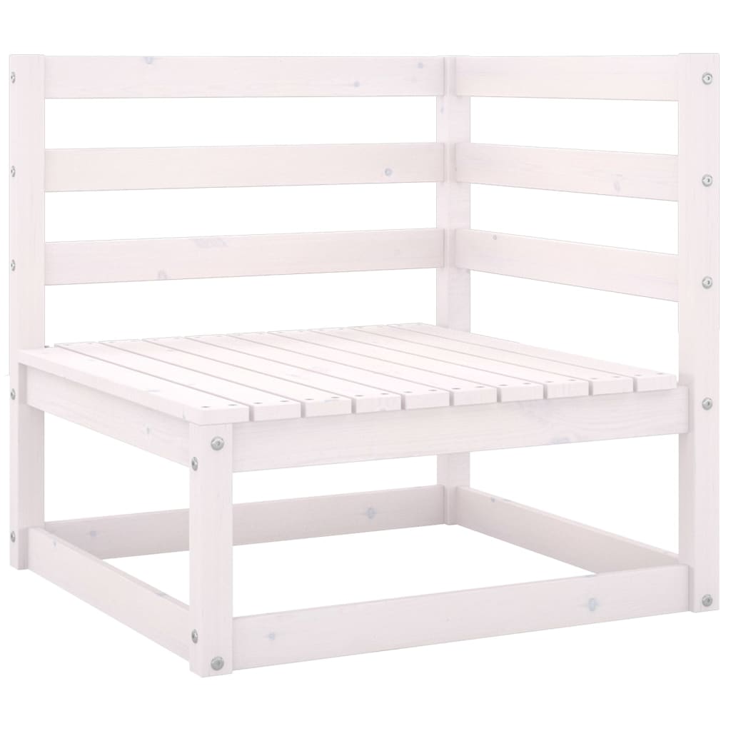 Set Divani da Giardino 6 pz Bianco in Legno Massello di Pino 3075540