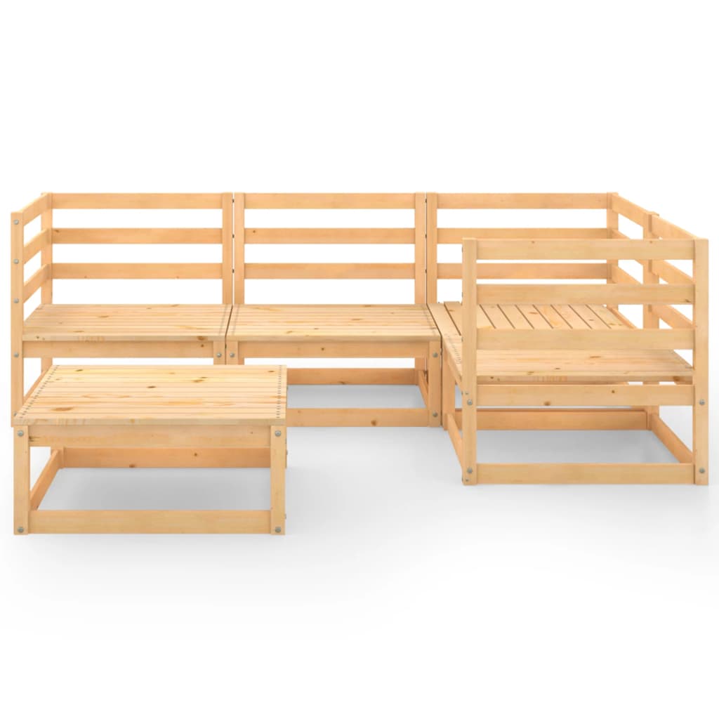 Set Divani da Giardino 5 pz in Legno Massello di Pino 3075549