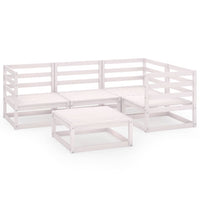 Set Divani da Giardino 5 pz Bianco in Legno Massello di Pino 3075550