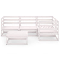 Set Divani da Giardino 5 pz Bianco in Legno Massello di Pino 3075550