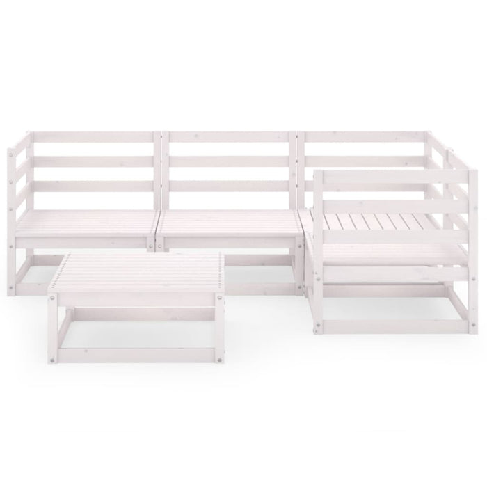 Set Divani da Giardino 5 pz Bianco in Legno Massello di Pino 3075550