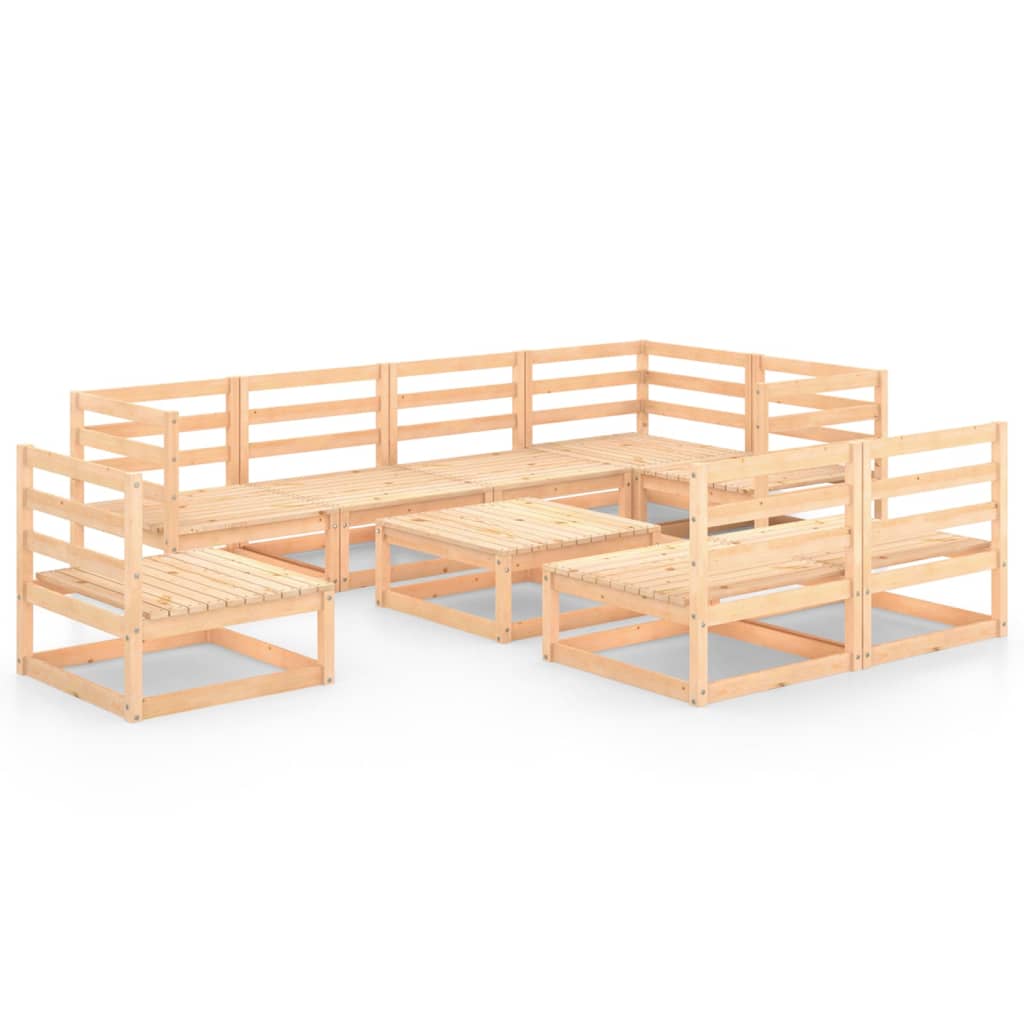 Set Divani da Giardino 9 pz in Legno Massello di Pino 3075629